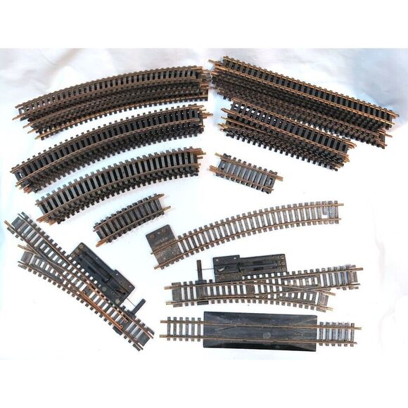 Atlas Snap Track Huge Lot 51 pc Vintage HO Gauge Scale  Brass - Picture 1 of 6